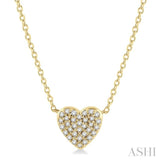 1/8 Ctw Heart Charm Round Cut Diamond Petite Pendant in 10K Yellow Gold