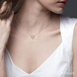 1/8 Ctw Heart Charm Round Cut Diamond Petite Pendant in 10K Yellow Gold