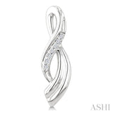 1/20 Ctw Round Cut Diamond Twisted Earrings in Sterling Silver