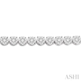 7 Ctw Round Cut Diamond Lovebright Tennis Bracelet in 14K White Gold