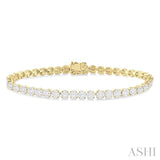 3 Ctw Round Cut Lovebright Diamond Tennis Bracelet in 14K Yellow and White Gold