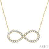 1 Ctw Round Cut Diamond Infinity Pendant With Chain in 14K Yellow Gold