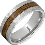 Barrel Aged Serinium® Ring with Bourbon Inlay and Moon Crater Finish