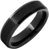 Black Diamond Ceramic™ Beveled Ring With Satin Center