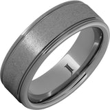 Rugged Tungsten Ring with Stone Finish