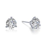 3 CTW 3 Prong Martini Stud Earrings