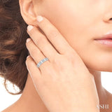 1 1/5 Ctw Double Baguette and Round Cut Diamond Fashion Band in 14K White Gold