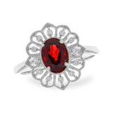 14KT Gold Ladies Garnet Fashion Ring