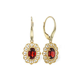 14KT Gold Garnet Earrings