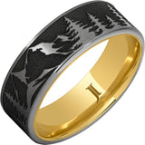 Hidden Gold 10k Inlay Rugged Tungsten Ring