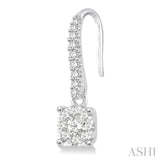 3/4 Ctw Round Shape Diamond Lovebright Earrings in 14K White Gold