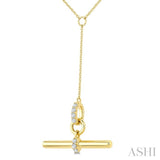 1/10 Ctw Round Cut Diamond T-Bar Fashion Necklace in 10K Yellow Gold