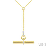 1/10 Ctw Round Cut Diamond T-Bar Fashion Necklace in 10K Yellow Gold