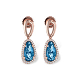 14KT Gold Blue Topaz Earrings