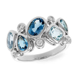 14KT Gold Ladies Blue Topaz Fashion Ring
