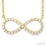1/10 Ctw Round Cut Diamond Infinity Petite Pendant With Chain in 10K Yellow Gold