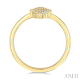 1/6 Ctw Petite Pear Shape Round Cut Diamond Cluster Fashion Ring in 10K Yellow Gold