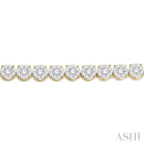 7 Ctw Round Cut Diamond Lovebright Tennis Bracelet in 14K Yellow and White Gold