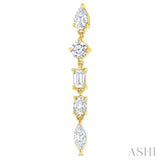 1 Ctw Mixed Diamond Cut Fashion Earring in 14K Yellow Gold