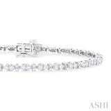 2 ctw Marquise and Bar Shape Link Round Cut Diamond Tennis Bracelet in 14K White Gold