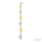 1/2 ctw Graduated Diamond Shape Round Cut Diamond Fashion Long Earring in 14K Yellow and White Gold