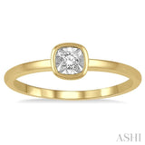 1/50 ctw Square Curve Edge Round Cut Diamond Promise Ring in 10K Yellow Gold