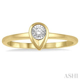 1/50 ctw Pear Shape Round Cut Diamond Promise Ring in 10K Yellow Gold