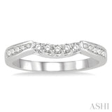1/4 Ctw Straight Row Round Cut Diamond Wedding Band in 14K White Gold