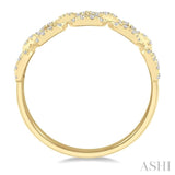 1/4 ctw Box Chain Link Round Cut Diamond Ladies Ring in 14K Yellow Gold