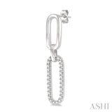 1/6 Ctw Round Cut Diamond Paperclip Earring in 14K White Gold