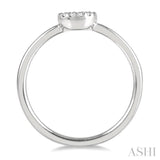 1/10 ctw Disc Shape Center Round Cut Diamond Petite Fashion Ring in 10K White Gold