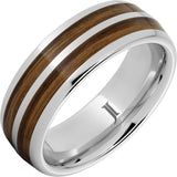 Double Barrel – Barrel Aged™ Serinium® Dome Ring with Bourbon Inlays