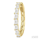 1 7/8 Ctw North-South Emerald Cut Diamond Fashion Hoop Earring in 14K Yellow Gold