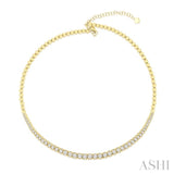 2 1/10 Ctw Round Cut Diamond Choker Necklace in 14K Yellow Gold