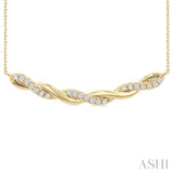 1/3 Ctw Round Cut Diamond Twisted Fashion Necklace in 14K Yellow Gold