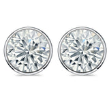 1 Ctw Lab Grown Round Bezel Studs