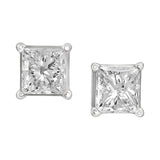 2 Ctw Lab Grown Princess Solitaire Stud