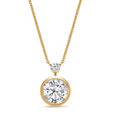 3.00 Ctw Lab Grown Round Bezel Pendant