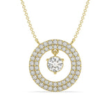 3.75 Ctw Lab Grown Circle Pendant With 3Ct Center