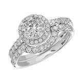 1 Ctw Center Lab Grown Round Halo Pave Ring