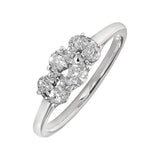 1 Ctw Lab Grown Oval 3 Stone Ring