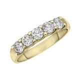 1 Ctw Lab Grown Round 5 Stone Ring
