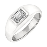 1 Ctw Lab Grown Emerald Bezel Set Mens Ring