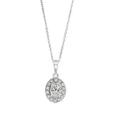 1 Ctw Lab Grown Oval Halo Pendant