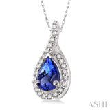 Pear Shape Gemstone & Diamond Pendant