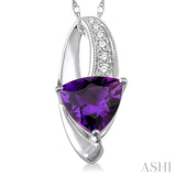 Trillion Shape Gemstone & Diamond Pendant