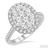 Oval Shape Lovebright Bridal Diamond Engagement Ring