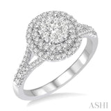 7/8 Ctw Diamond Lovebright Ring in 14K White Gold