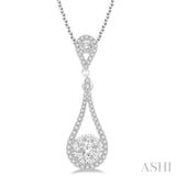 3/4 Ctw Diamond Lovebright Pendant in 14K White Gold with Chain