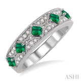 Gemstone & Diamond Wedding Band